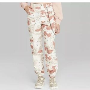 Wild Fable Camo Desert Cargo Pants Pink Cream New